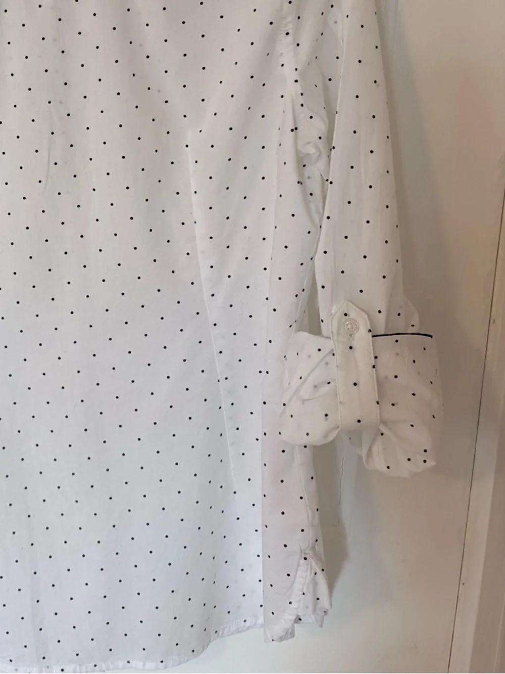 Tommy Hilfiger Polka Dot Button Down Shirt White Black Classic Preppy Blouse Med - Picture 6 of 13